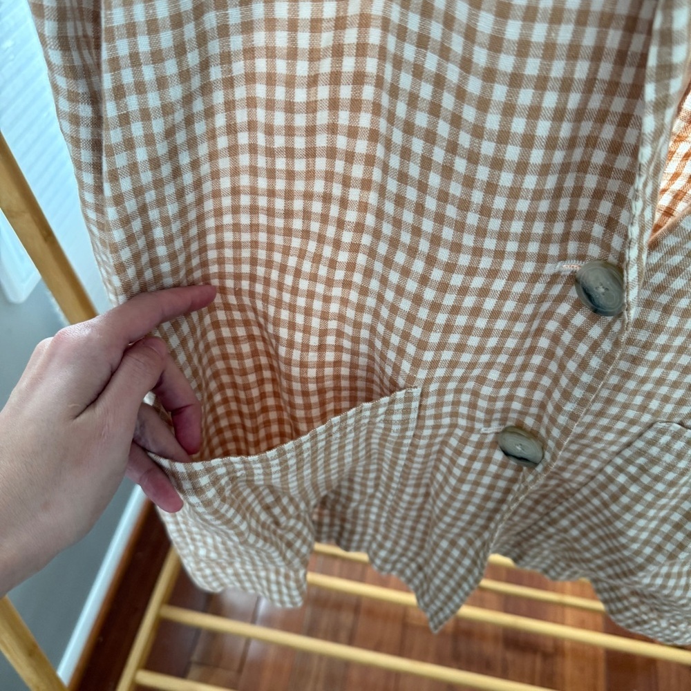 Madewell linen Dorset Blazer in Gingham check - Picture 5 of 9